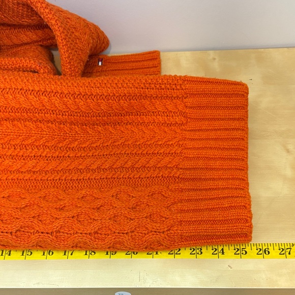 Tommy Hilfiger Vibrant Orange wool roll neck Turtleneck Sweater - Picture 10 of 11